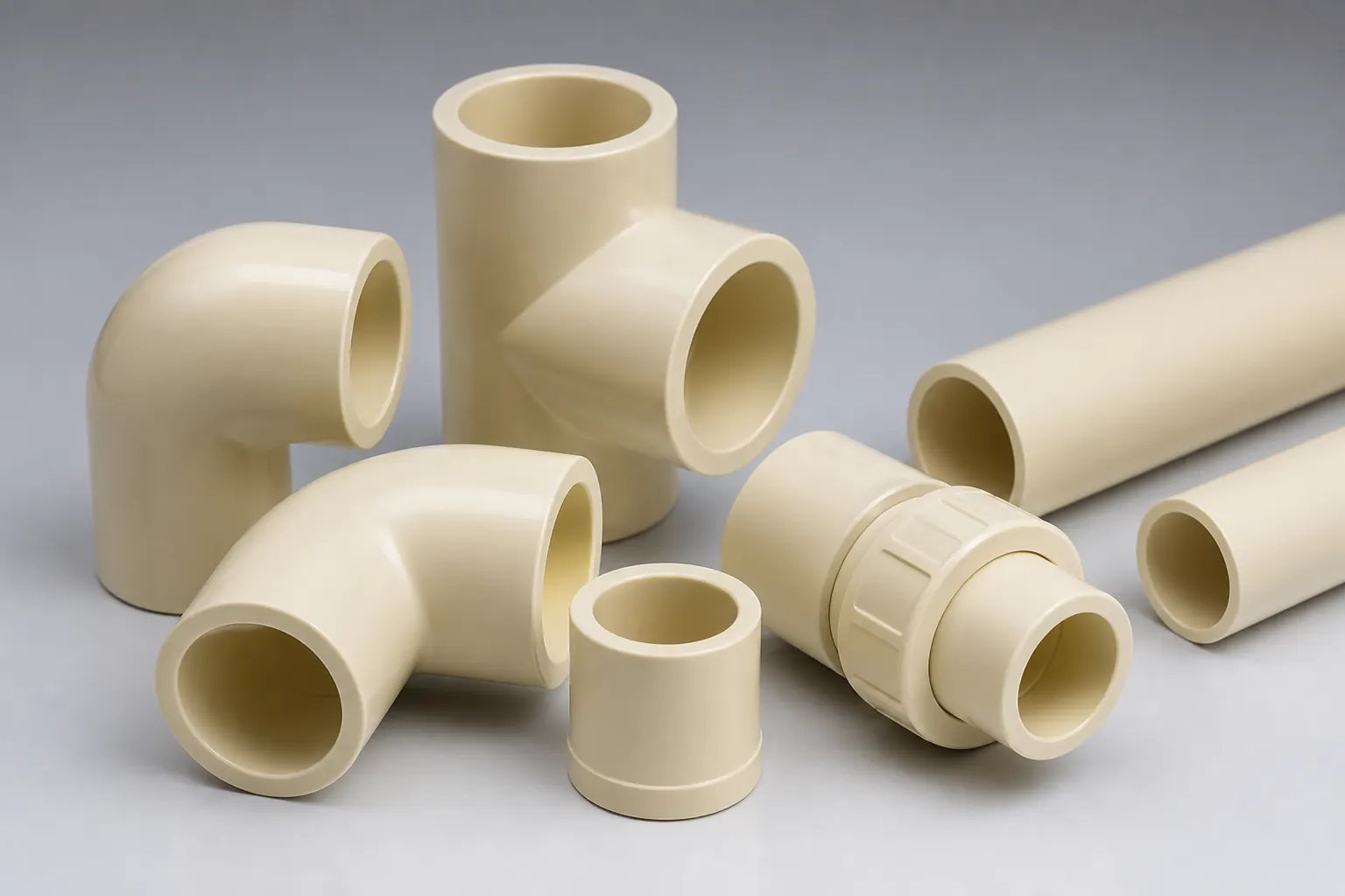 CPVC fittings and stubs for hot-water and industrial systems