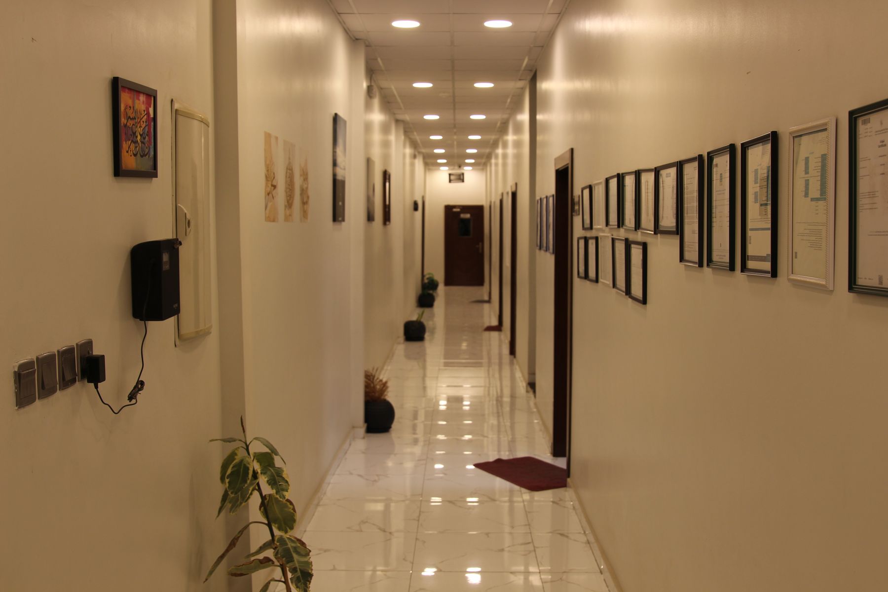 Credentials hallway at ALFA offices